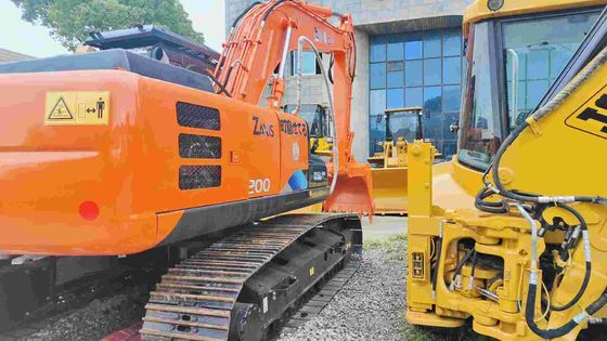Buena condición 19400KG Naranja Excavadora Hitachi de segunda mano Zx200 con 3.4/5.5km/h Velocidad de marcha