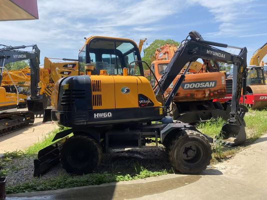 Excavadora de ruedas de marca de bajo precio Hyundai 60 Digger Excavadora usada de 6 toneladas